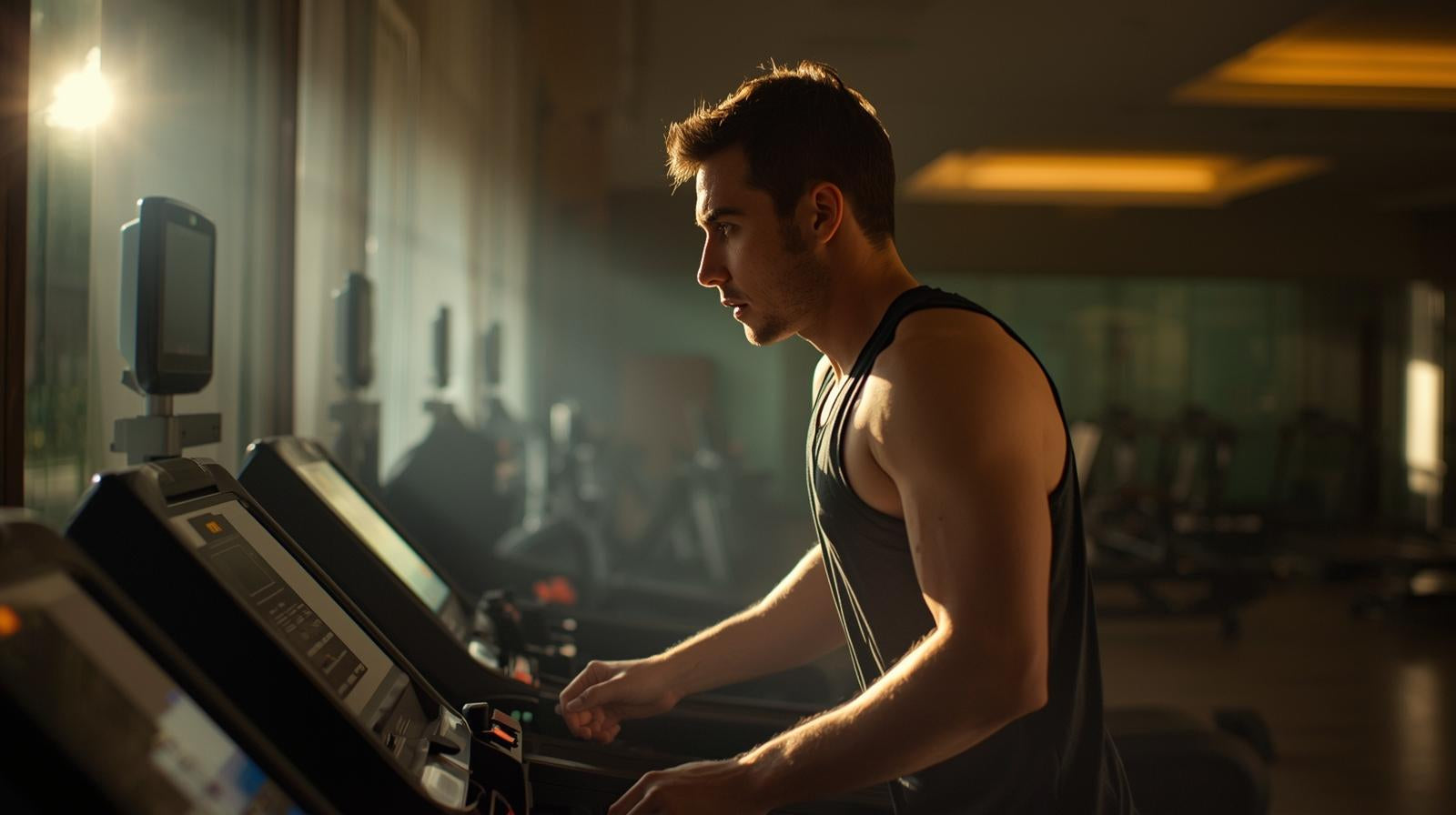 person running on treadmill
