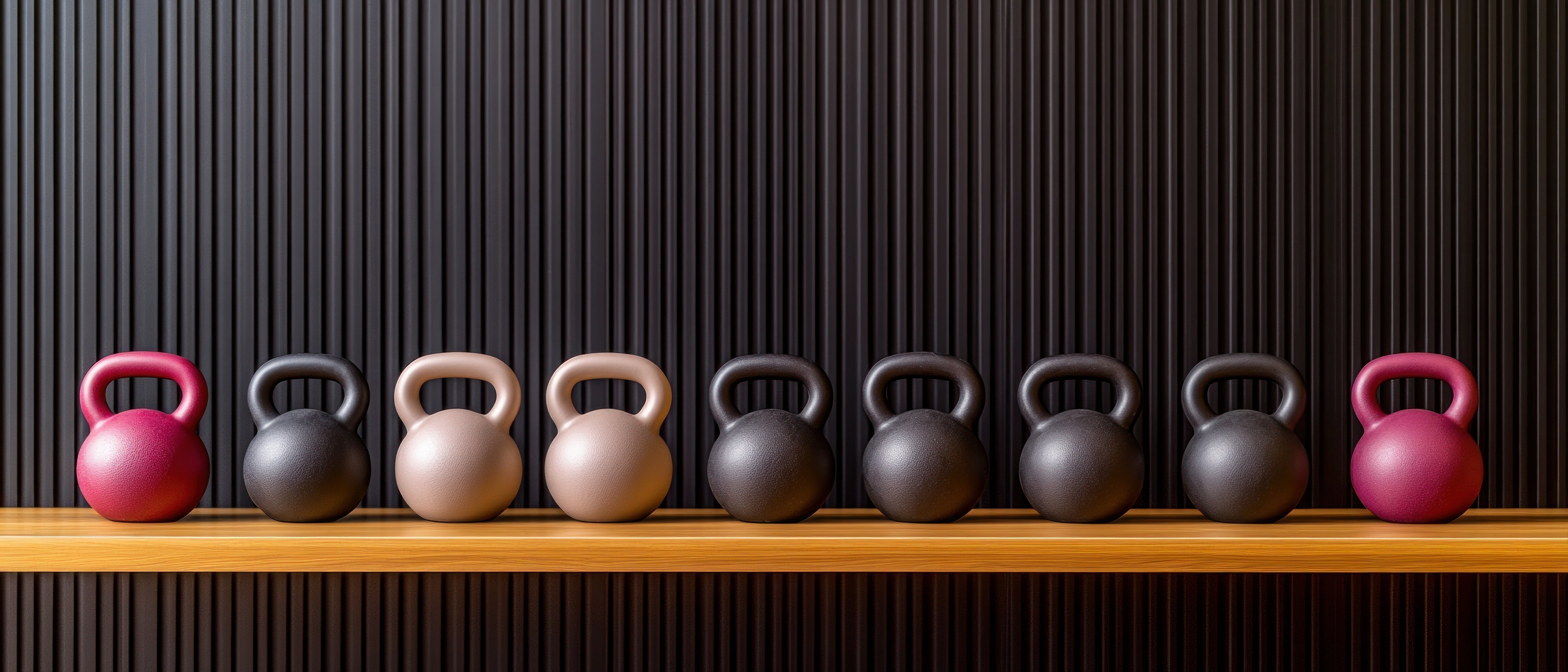 Kettlebells on display