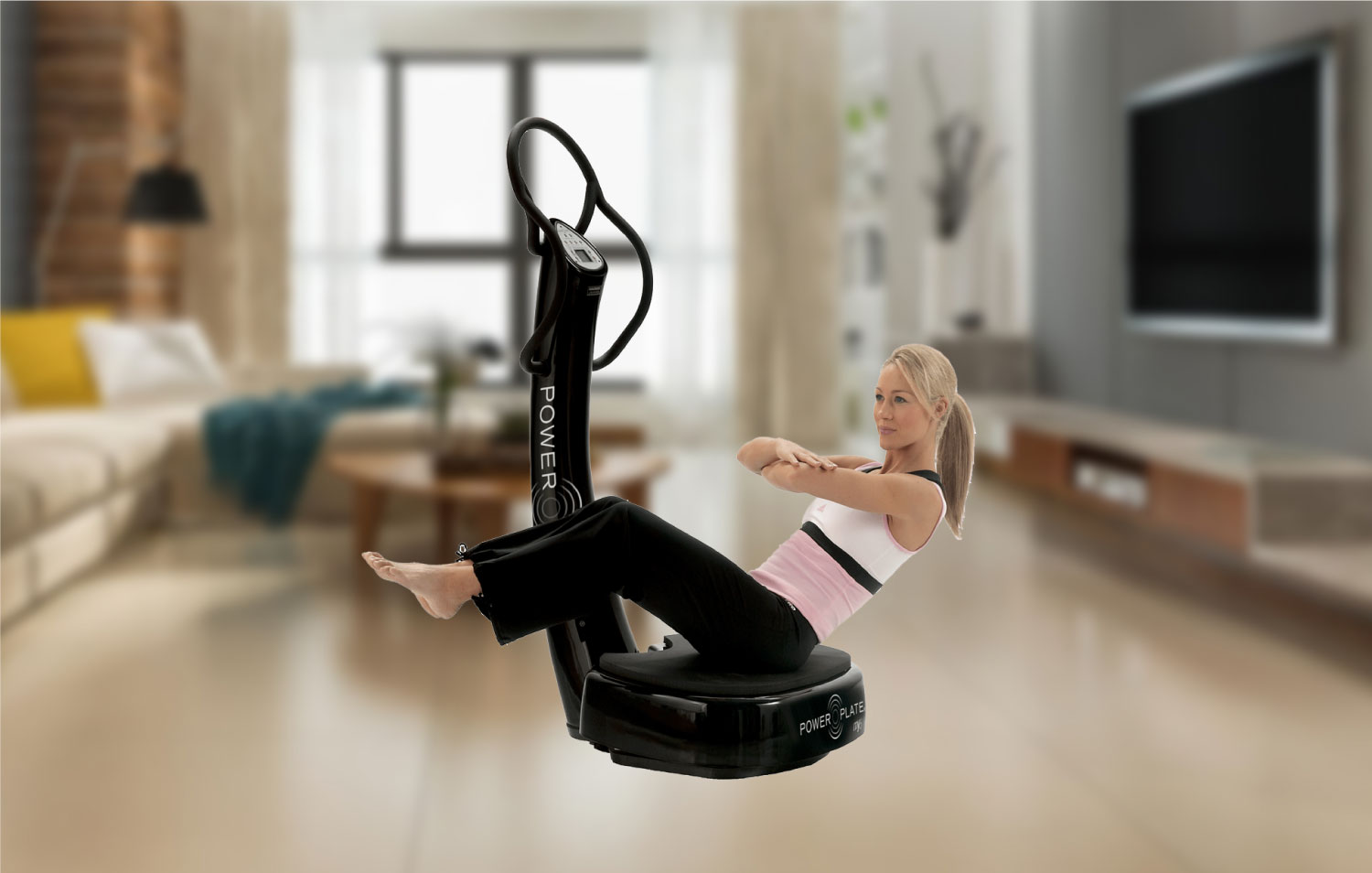 Person using a power plate