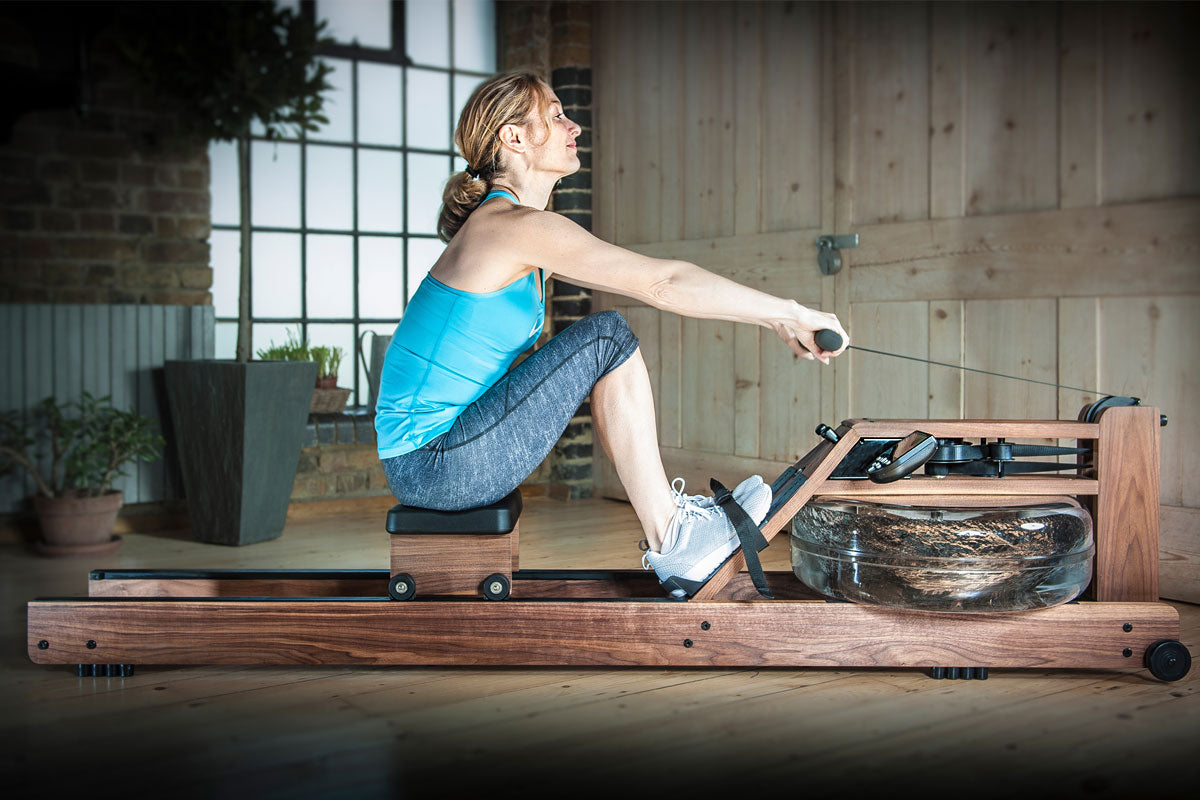 Woman using a rowing machine