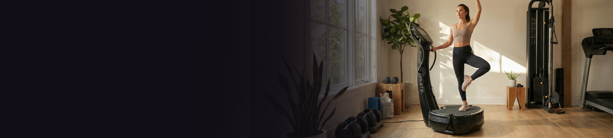 powerplate in nice home gym