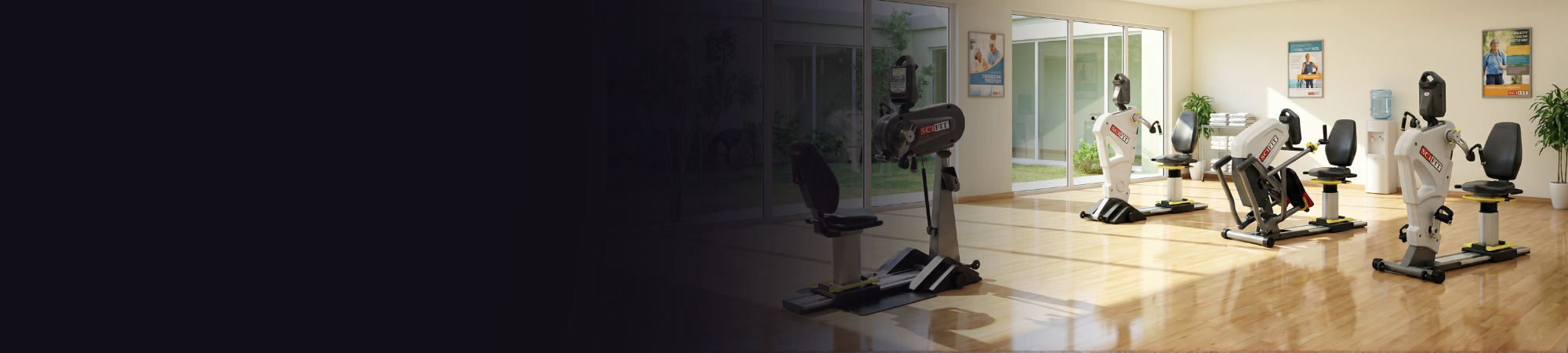 scifit equipment in rehabilitation or recovery clinic commercial space