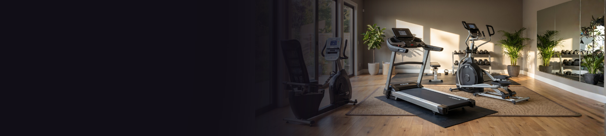 spirit fitness equipment in home gym