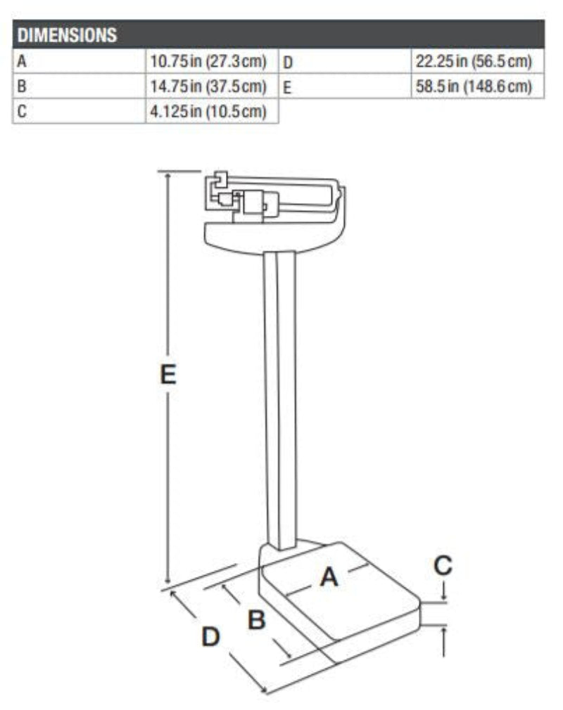 Rice Lake RL-MPS-20 Mechanical Physician Scale 440 lbs.