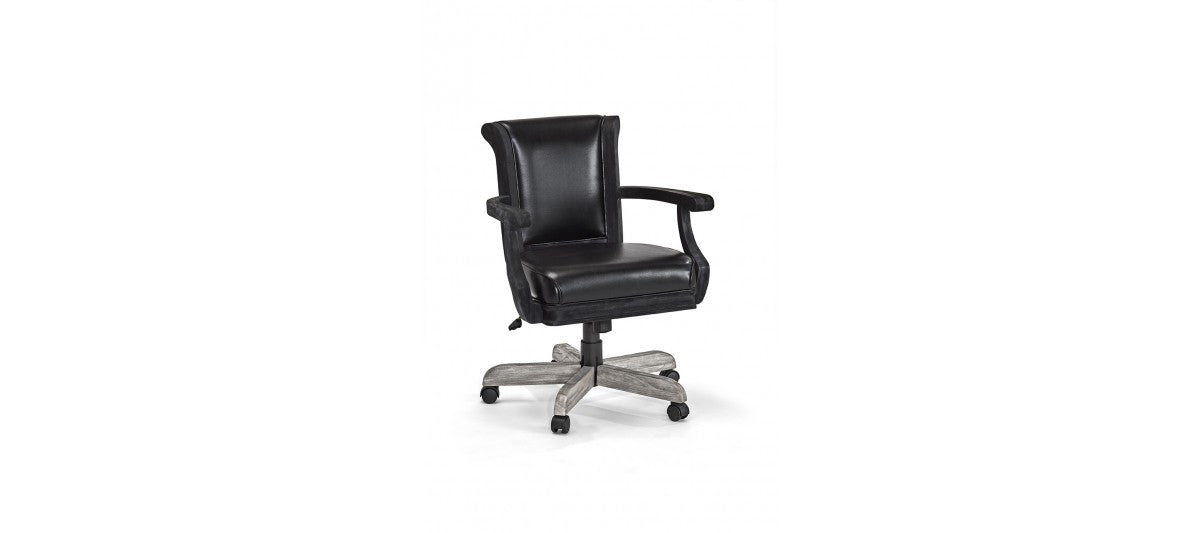 Brunswick Centennial Game Table Chair - Set of 2 - BLACK WIRE BRUSH/RUSTIC GREY
