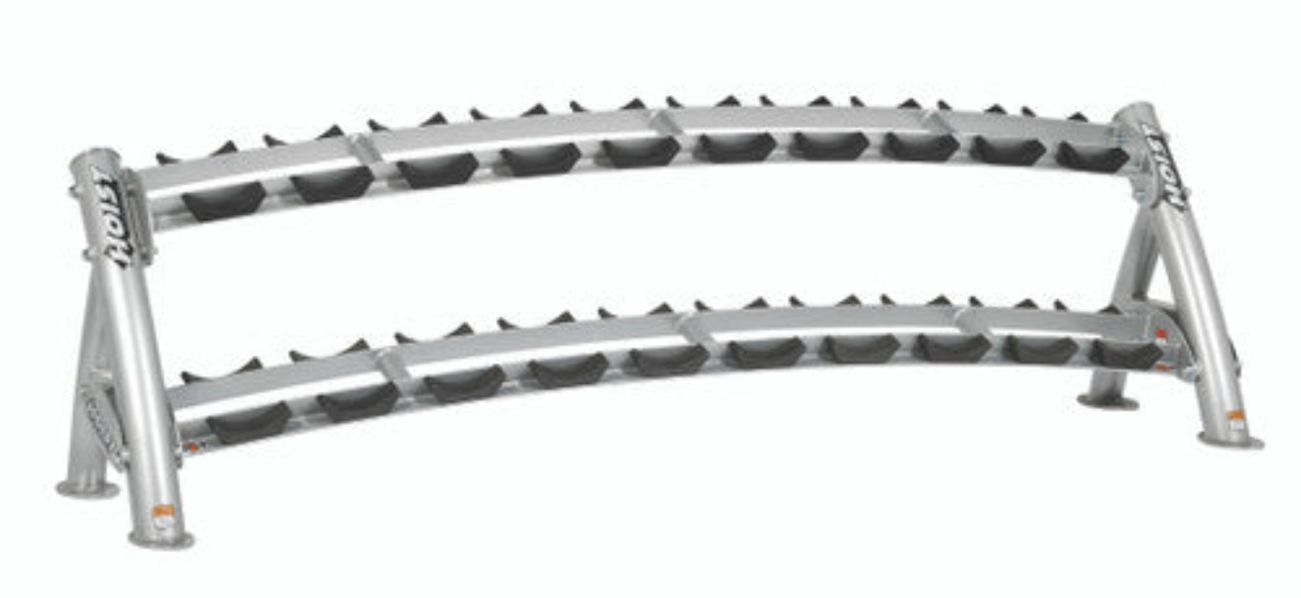 Hoist Fitness CF3461-2 Commercial (2) Tier Horizontal Dumbbell Rack - FITNESS OUTLET