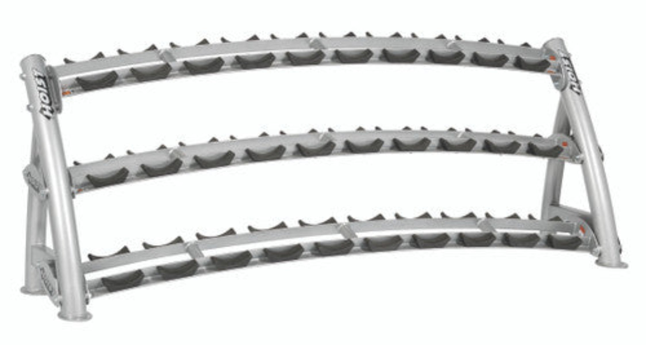 Hoist Fitness CF3461-3 Commercial (3) Tier Horizontal Dumbbell Rack - FITNESS OUTLET