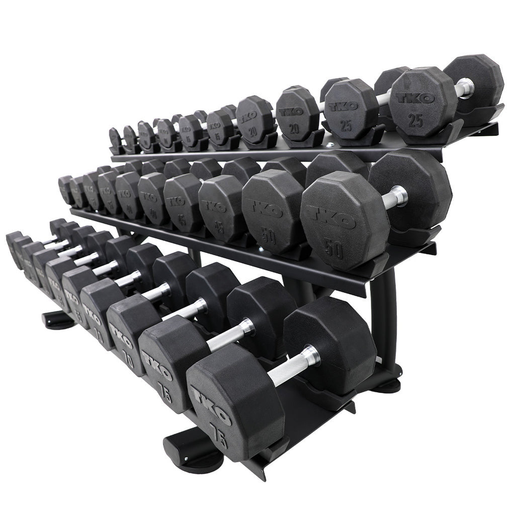 TKO'S 15 Pair Signature Dumbbell Saddle Rack