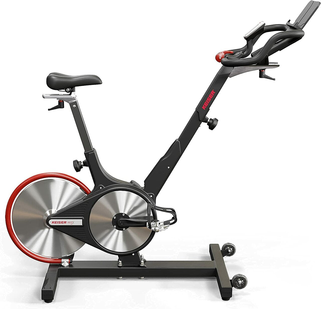 Keiser M3i Indoor Cycle with Bluetooth, Media Tray, Stretch Pads, Floor Mat, M Connect Display