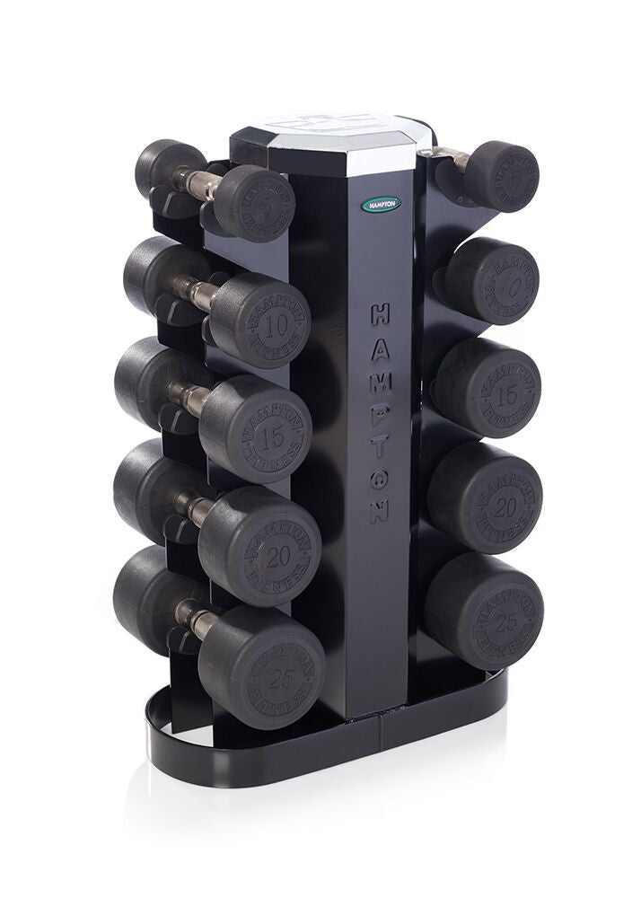 Hampton Dura-Pro Dumbbells 5 Pair Set with Vertical Racking Club Pack