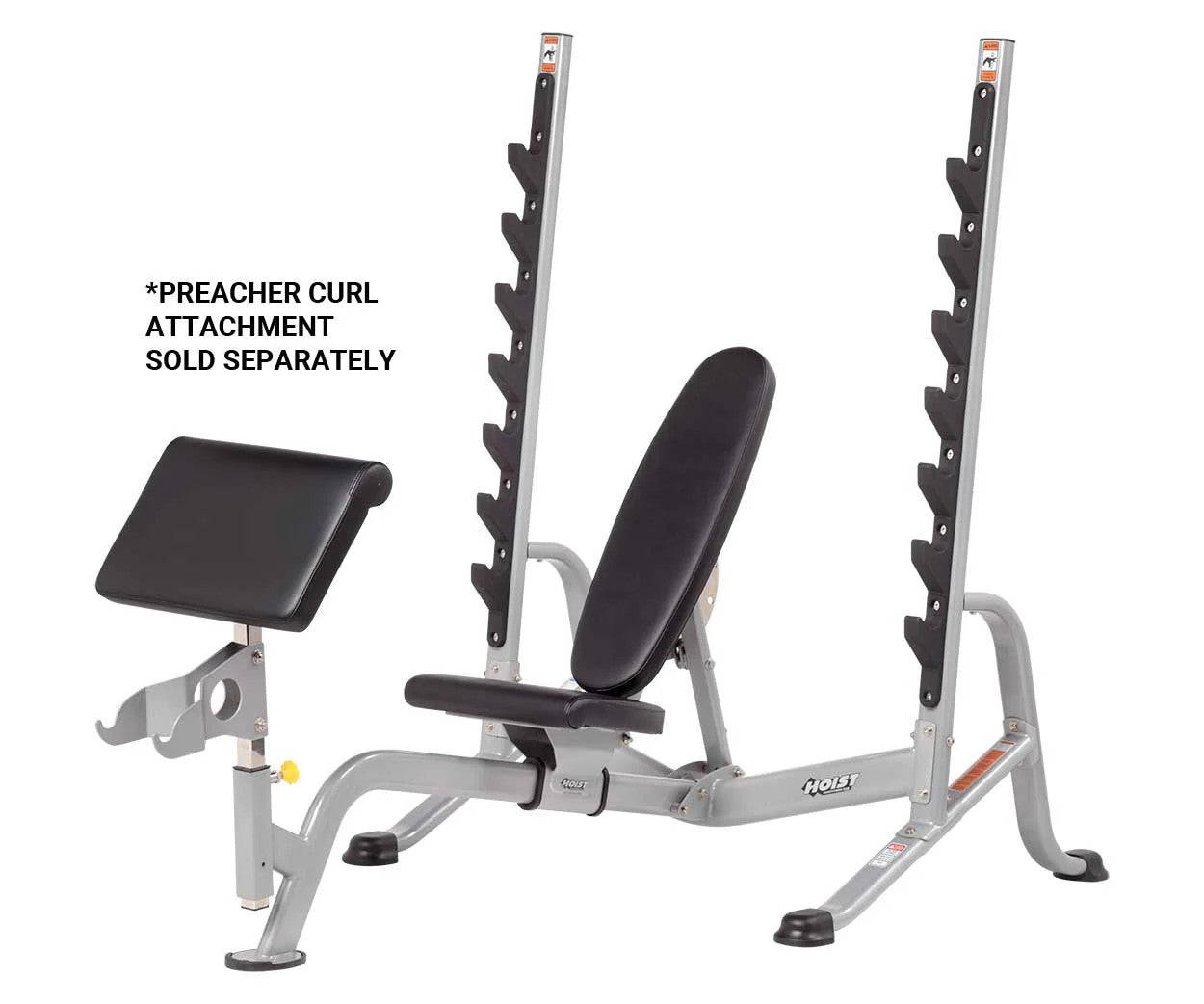 Hoist HF 5170 7 POSTION FID OLYMPIC BENCH WITH PREACHER CURL ATTACHMENT (SOLD SEPARATELY)