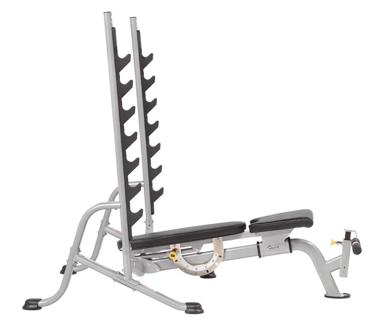 Hoist HF 5170 7 POSTION FID OLYMPIC BENCH SHOWN FROM THE SIDE IN DECLINE