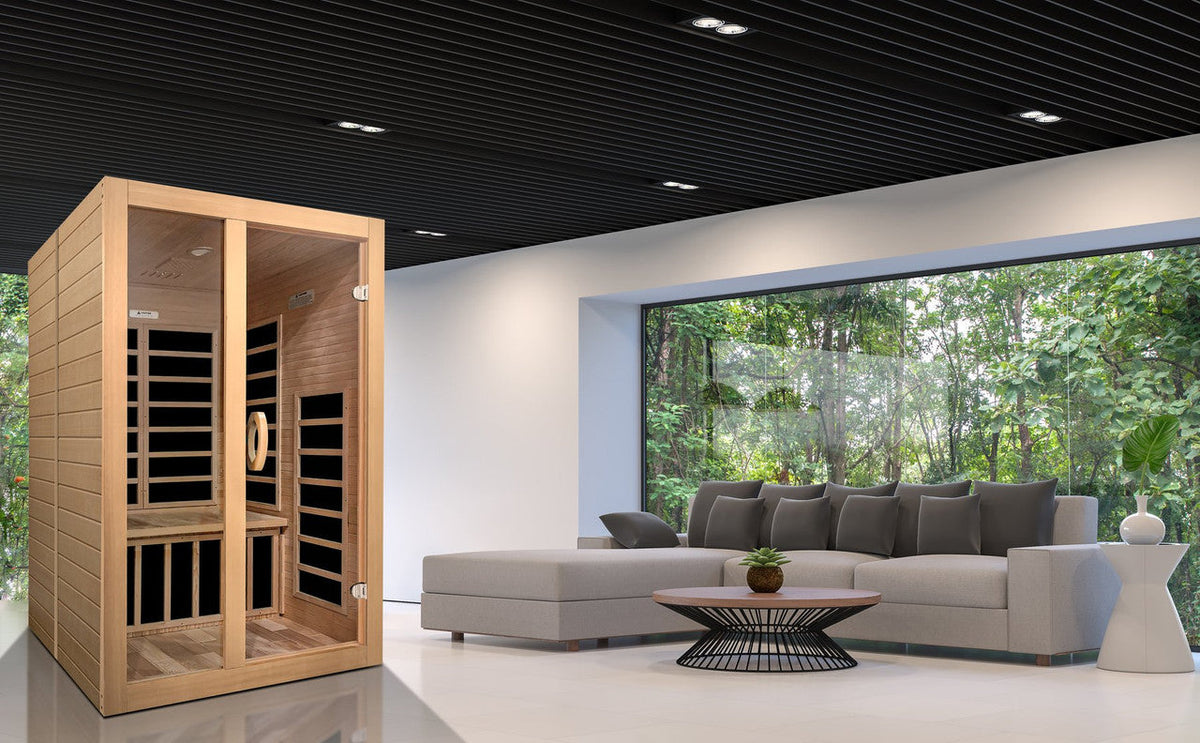 Golden Designs Dynamic Santiago 2-person Low EMF (Under 8MG) FAR Infrared Sauna (Canadian Hemlock)