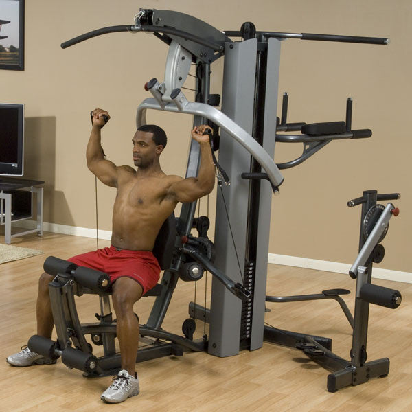 BodySolid F500 Fusion 500 Personal Trainer Gym with Optional Multi Hip Station and Vertical Knee-Raise / Dip Station