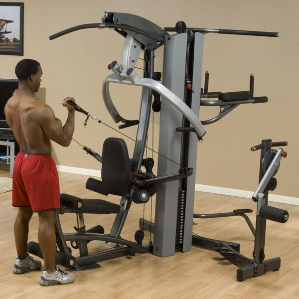 BodySolid F500 Fusion 500 Personal Trainer Gym with Optional Multi Hip Station and Vertical Knee-Raise / Dip Station