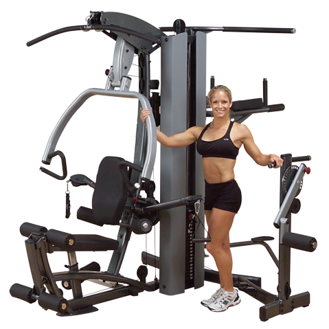 BodySolid F500 Fusion 500 Personal Trainer Gym with Optional Multi Hip Station and Vertical Knee-Raise / Dip Station
