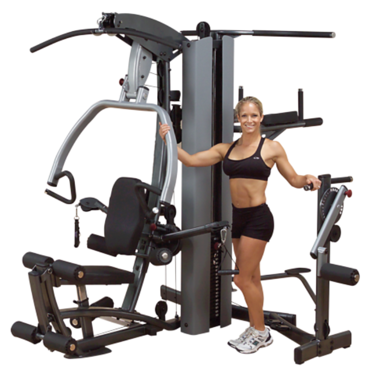 BodySolid F500 Fusion 500 Personal Trainer Gym with Optional Multi Hip Station and Vertical Knee-Raise / Dip Station