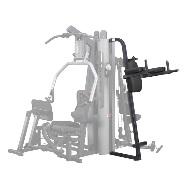 BodySolid G9S Two-Stack Gym - Shown with Vertical Knee Raise and Dip Station Upgrade
