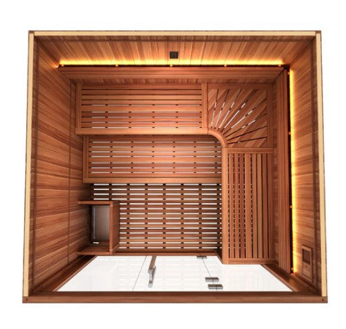 Golden Designs "Osla Edition" 6 Person Traditional Sauna - Canadian Red Cedar Interior and Pacific Premium Clear Cedar Exterior