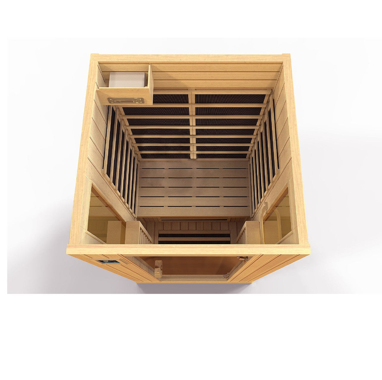 Golden Designs 1-2-Person Full Spectrum PureTech™ Near Zero EMF FAR Infrared Sauna with Himalayan Salt Bar (Canadian Hemlock)