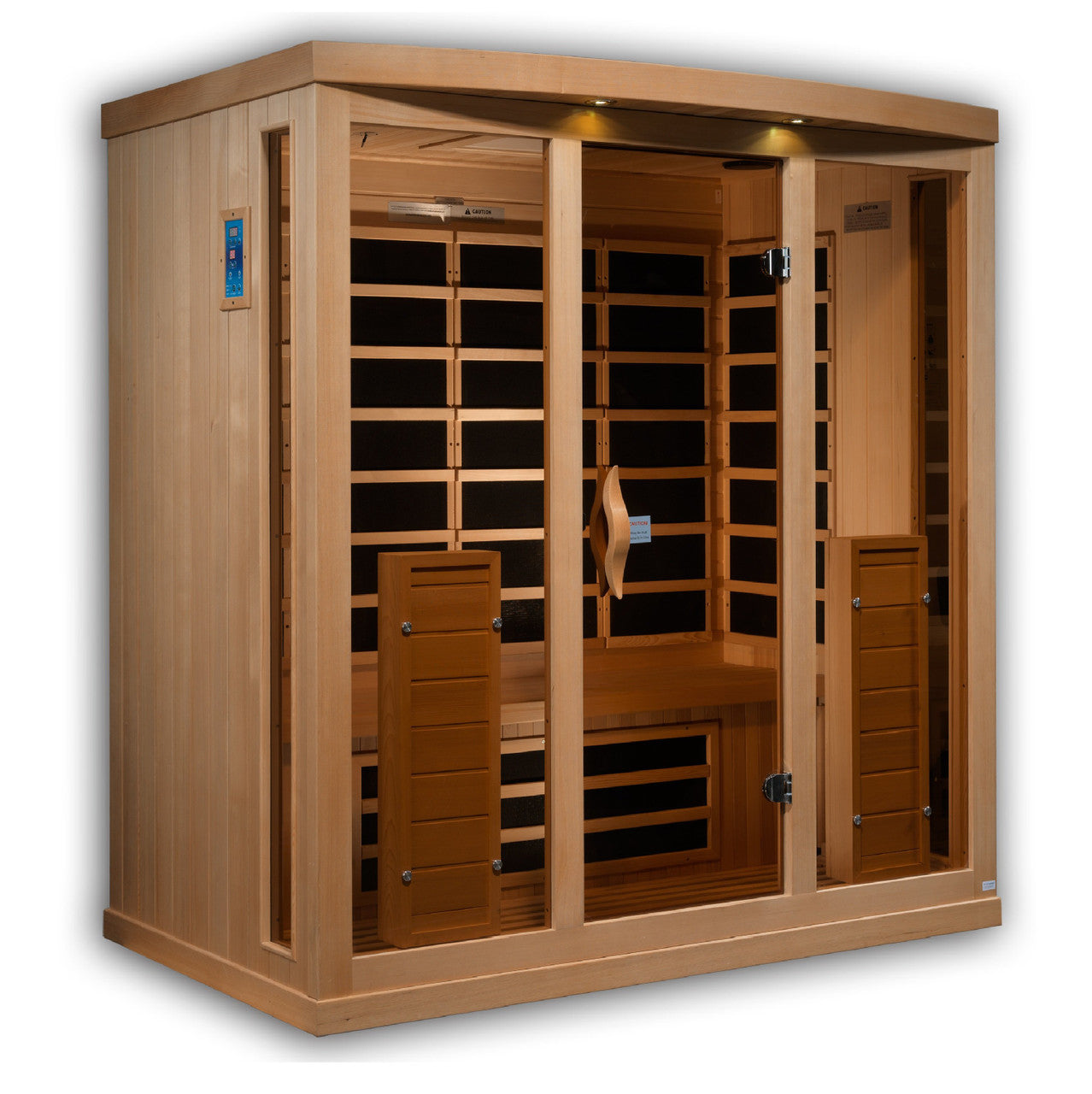 Golden Designs 4-Person Full Spectrum PureTech™ Near Zero EMF FAR Infrared Sauna with Himalayan Salt Bar (Canadian Hemlock)