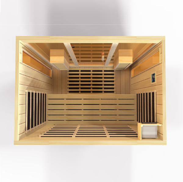 Golden Designs 4-Person Full Spectrum PureTech™ Near Zero EMF FAR Infrared Sauna with Himalayan Salt Bar (Canadian Hemlock)