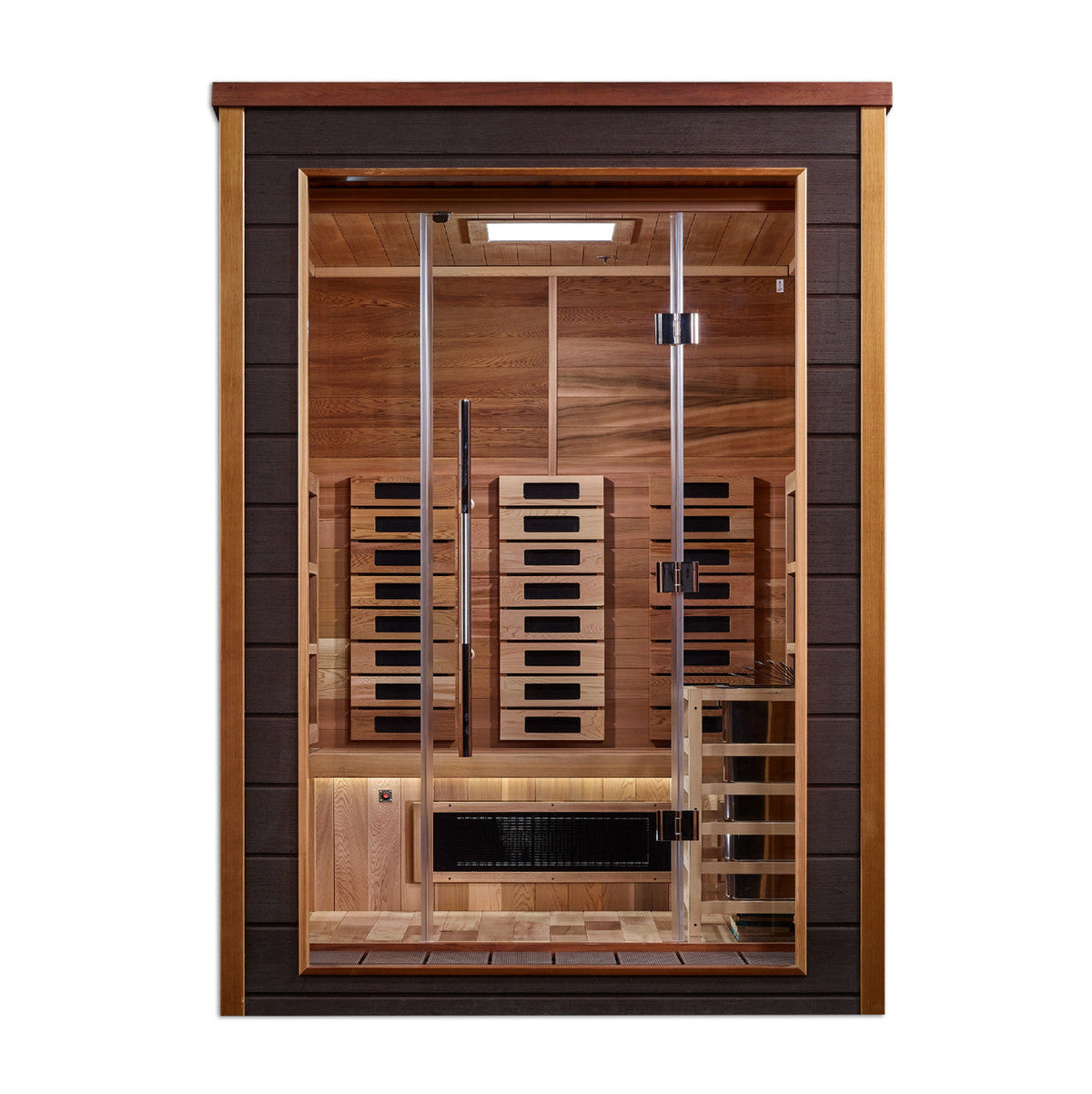 Golden Designs Nora 2 Person Outdoor-Indoor PureTech Hybrid Full Spectrum Sauna