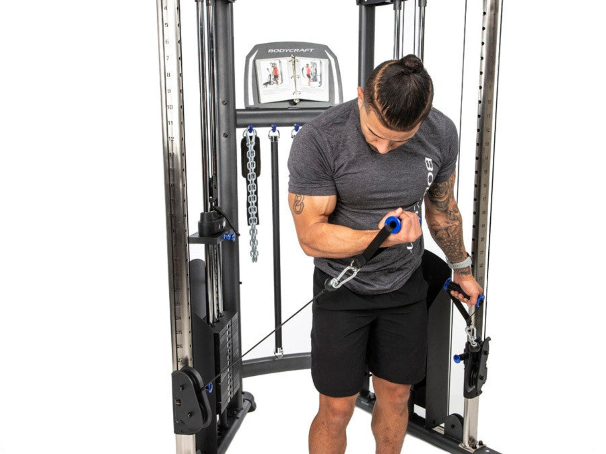 BodyCraft HFT PRO Functional Trainer Dual 150 lb. Stacks with Accessories and Workout