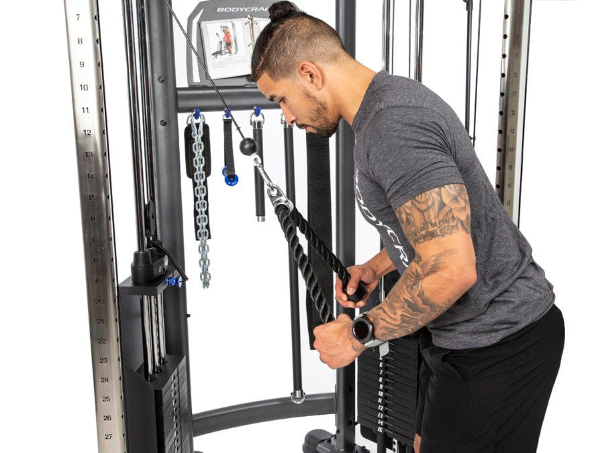 BodyCraft HFT PRO Functional Trainer Dual 150 lb. Stacks with Accessories and Workout