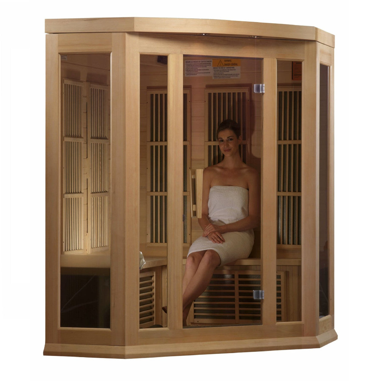 Maxxus 3-Person Corner Low EMF (Under 8MG) FAR Infrared Sauna (Canadian Hemlock)