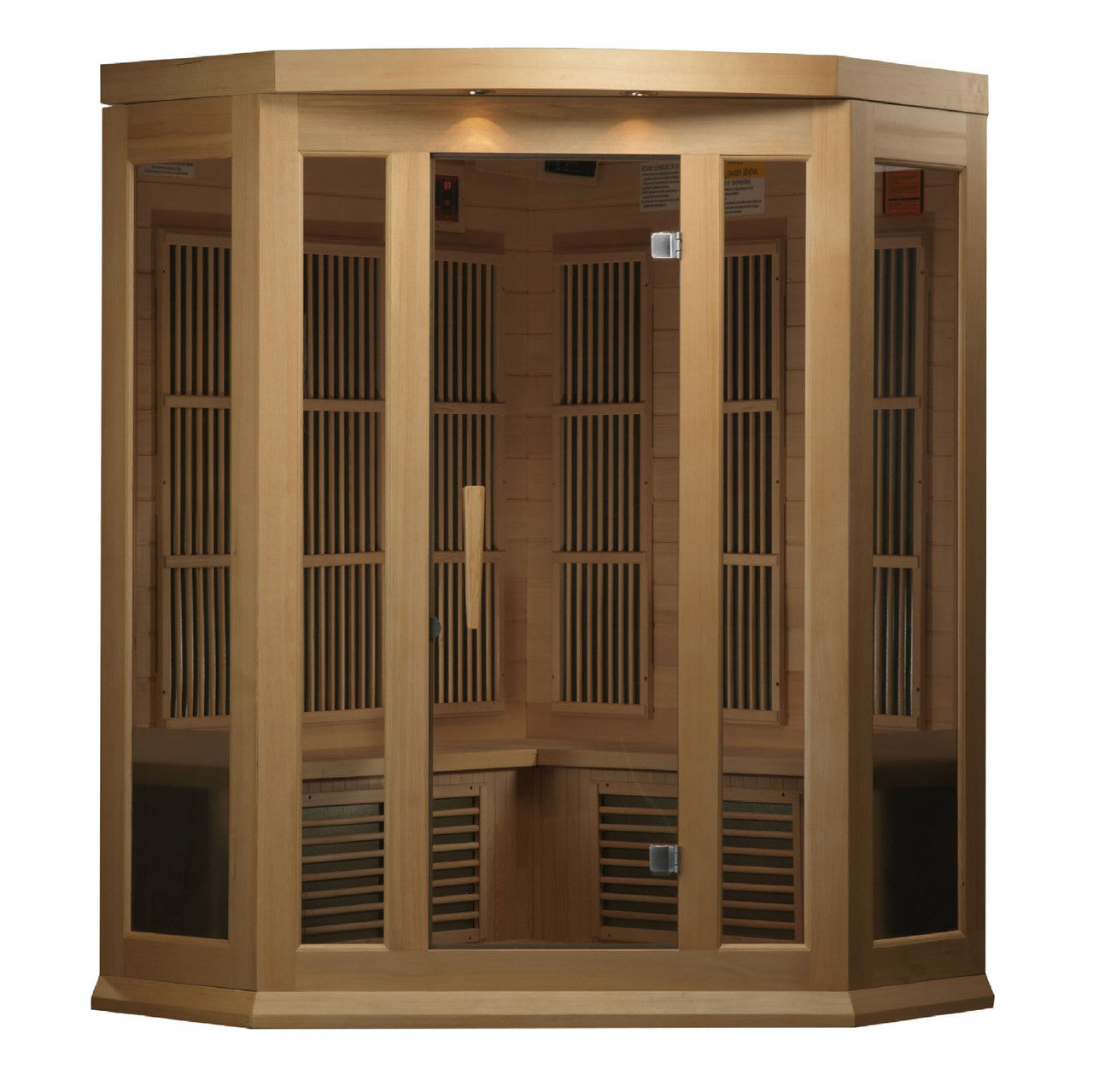 Maxxus 3-Person Corner Low EMF (Under 8MG) FAR Infrared Sauna (Canadian Hemlock)