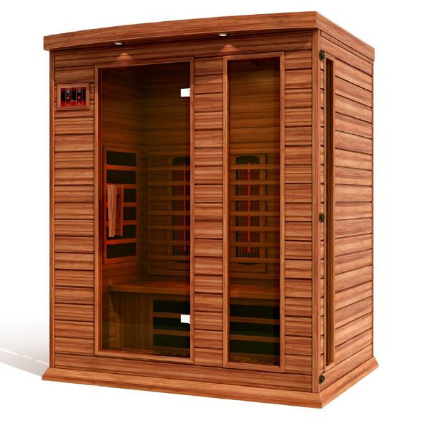 Maxxus 3-Person Full Spectrum Near Zero EMF (Under 2MG) FAR Infrared Sauna (Canadian Red Cedar)