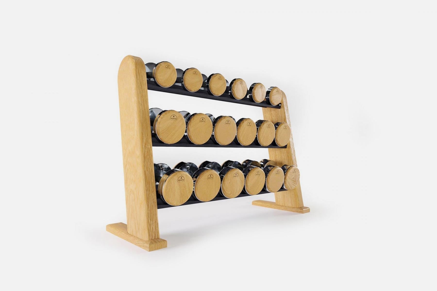 NOHRD Dumbbells and Rack Set - OAK