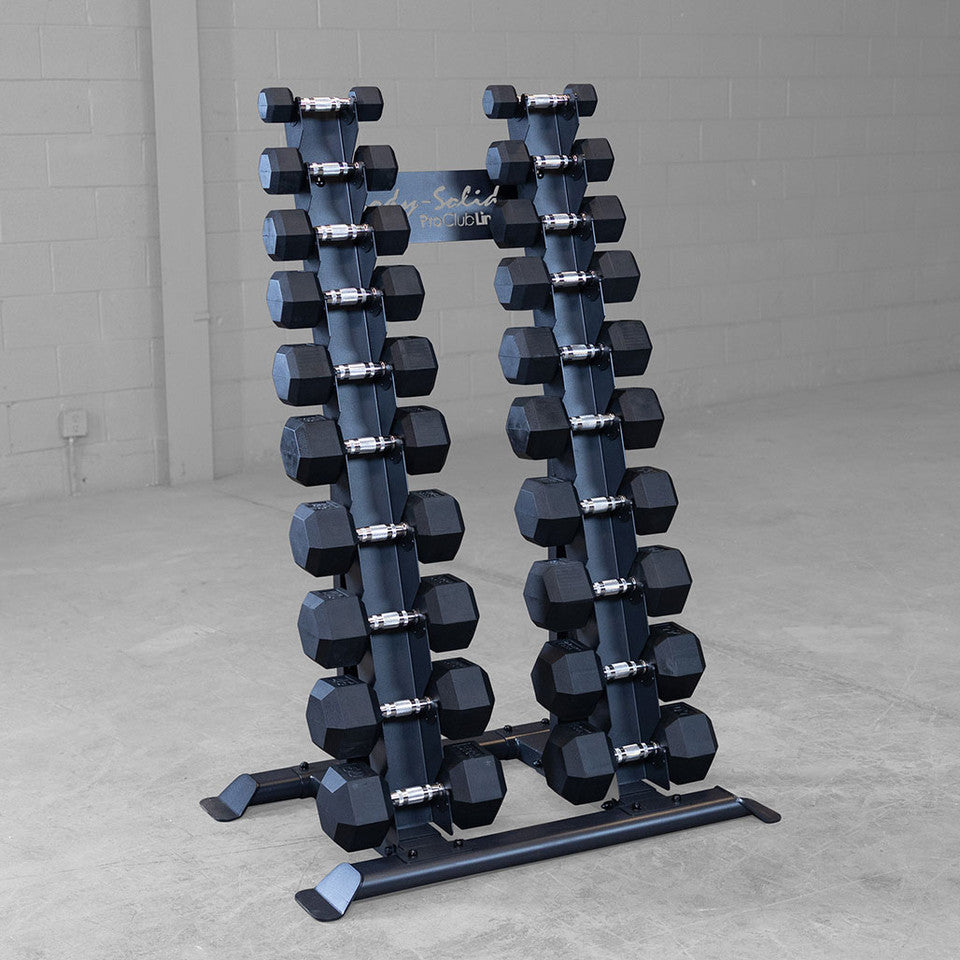 Body-Solid Pro Clubline SRD300 Twin Tower 10 Pair Vertical Dumbbell Rack - Fitness Outlet