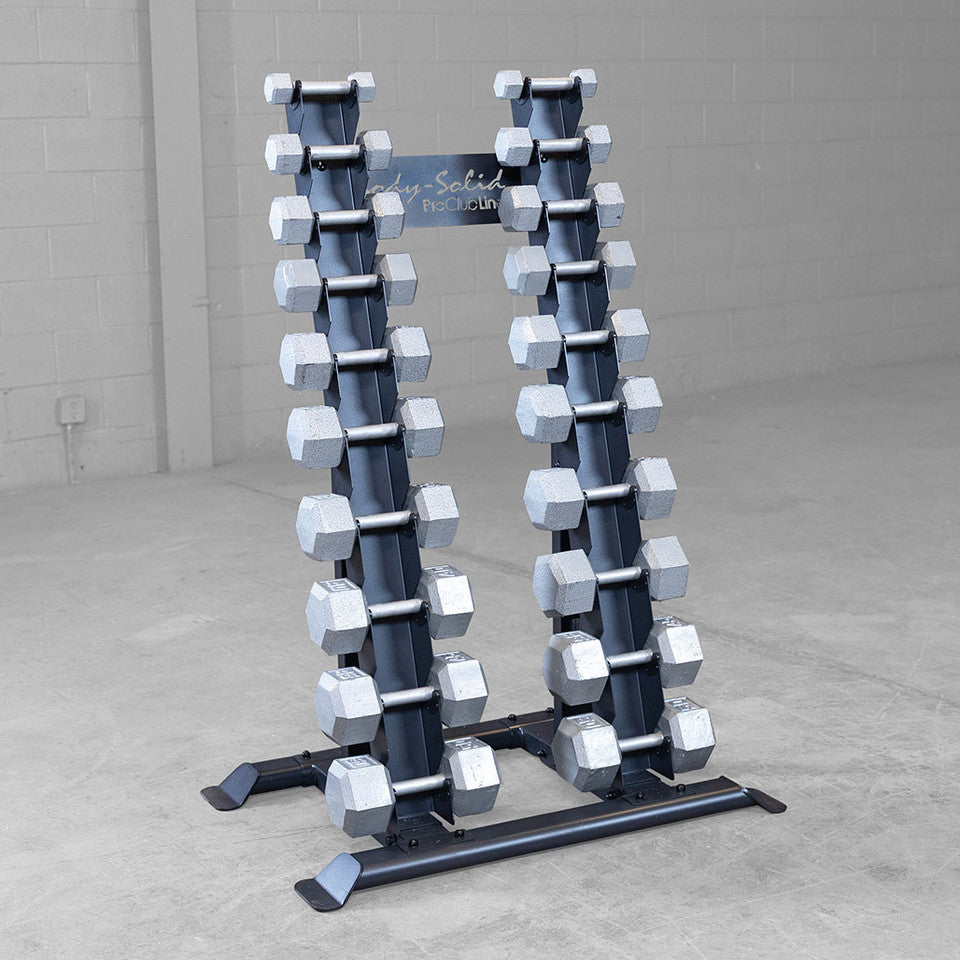Body-Solid Pro Clubline SRD300 Twin Tower 10 Pair Vertical Dumbbell Rack - Fitness Outlet