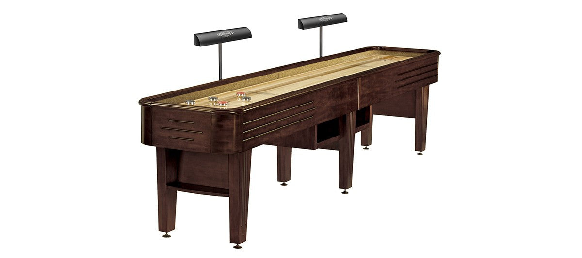 Brunswick Andover II Shuffleboard Table Shown in Espresso with Optional Light Set