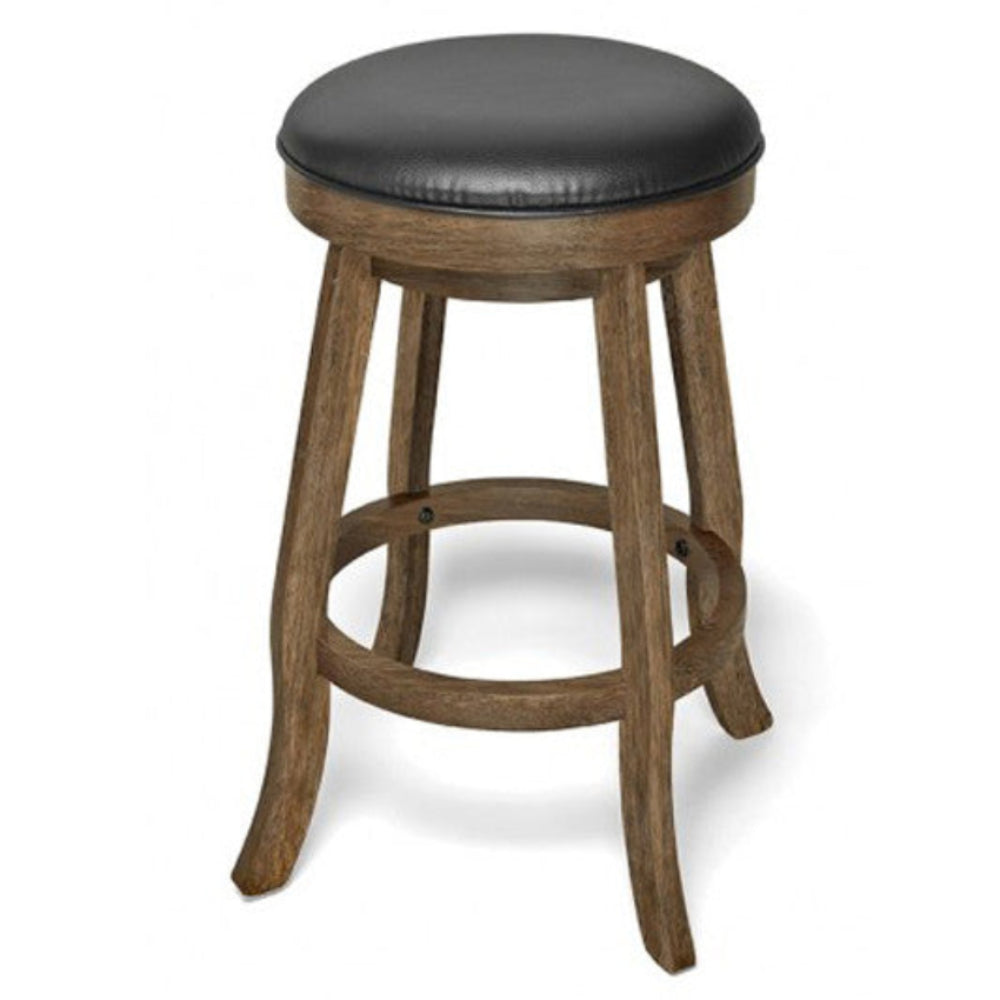 Brunswick Traditional Backless Bar Stool - RUSTIC DARK BROWN