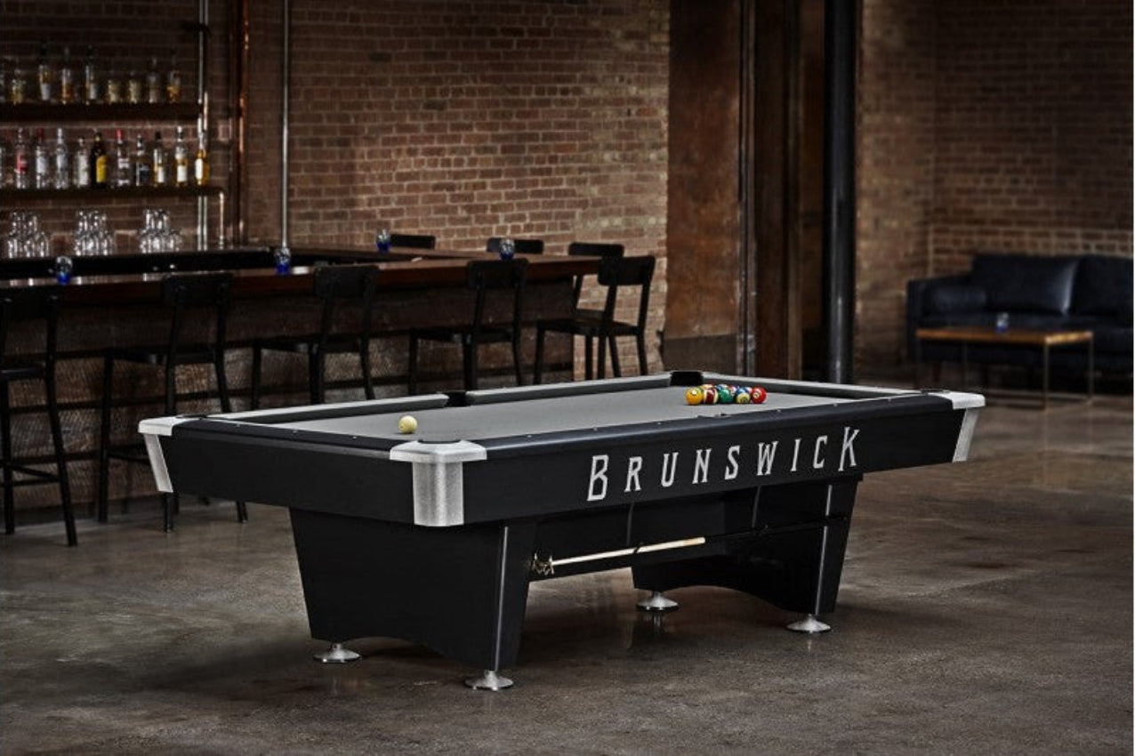 Brunswick Black Wolf Pro Pool Table with Drop Pockets and Optional Decal