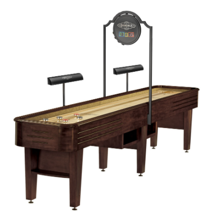 Brunswick Andover II Shuffleboard Table Shown is Espresso with Optional Scorer and Light Set
