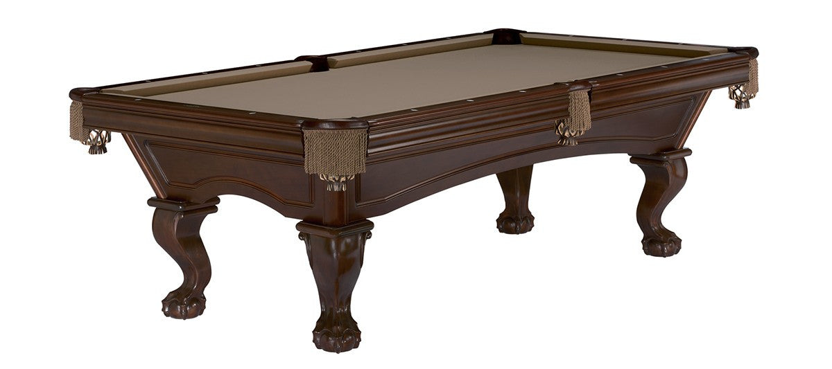Brunswick Glenwood Pool table in Espresso with Talon Legs with Fringe Pockets