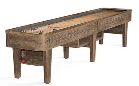 Brunswick Andover II Shuffleboard Table Shown in Rustic Dark Brown Finish