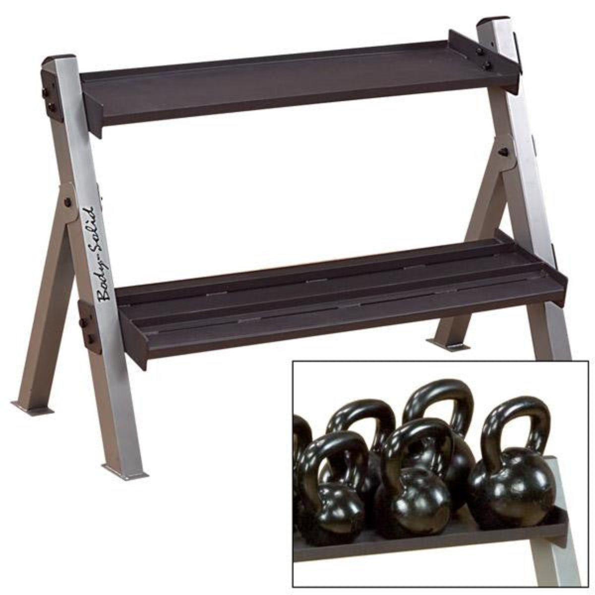 BodySolid GDKR100 Dumbbell Kettlebell Rack