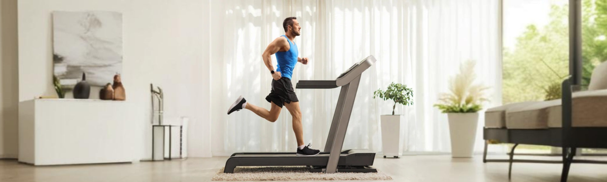 Person running on treadmill