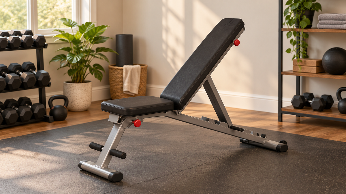 weight bench for workouts in home gym