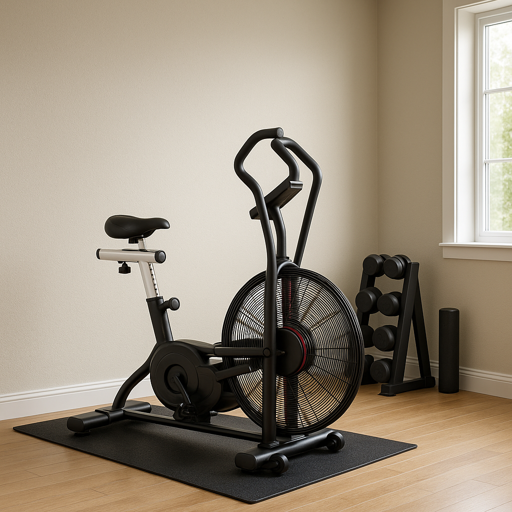 air resistance bike in home gym