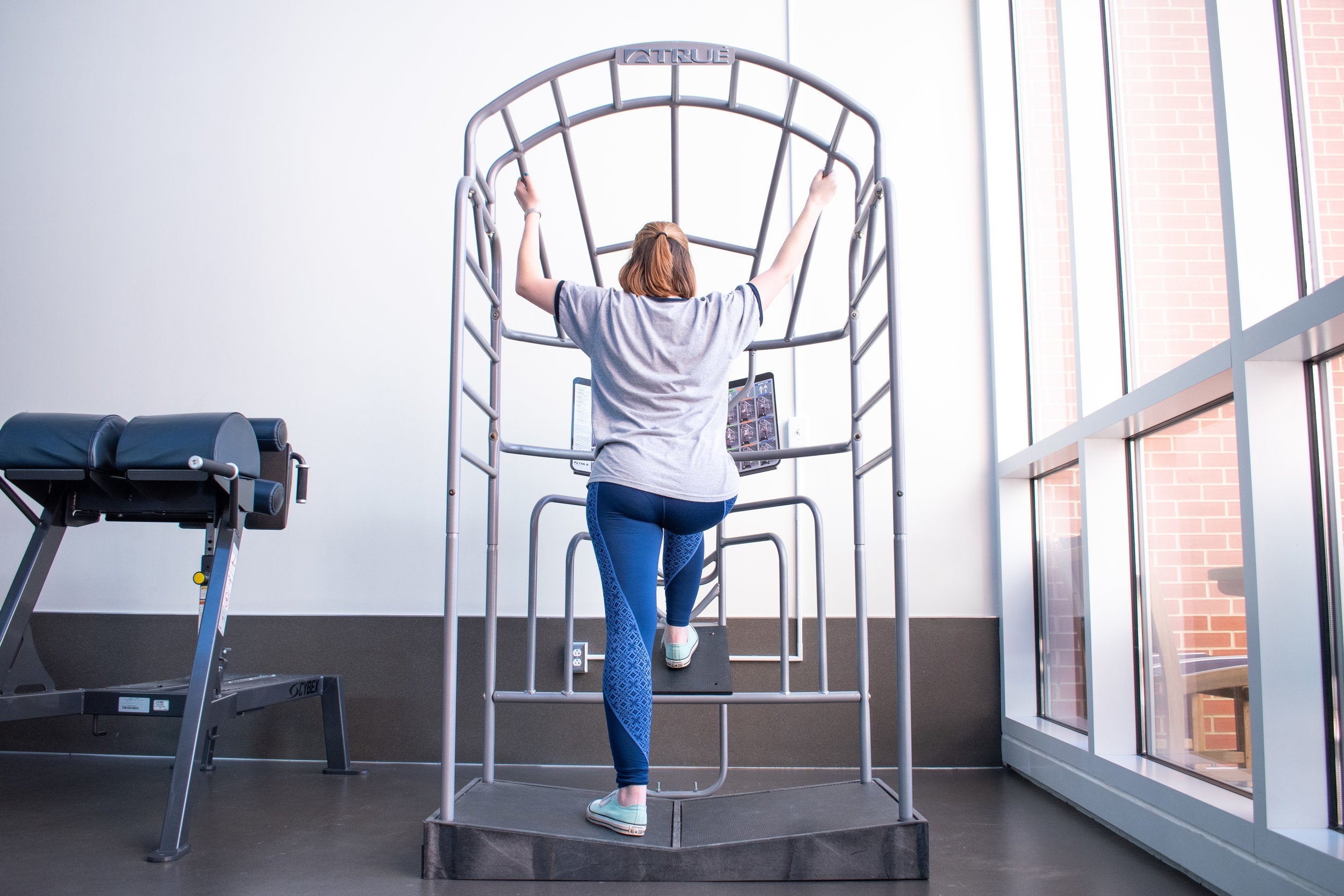 Person using a stretch machine