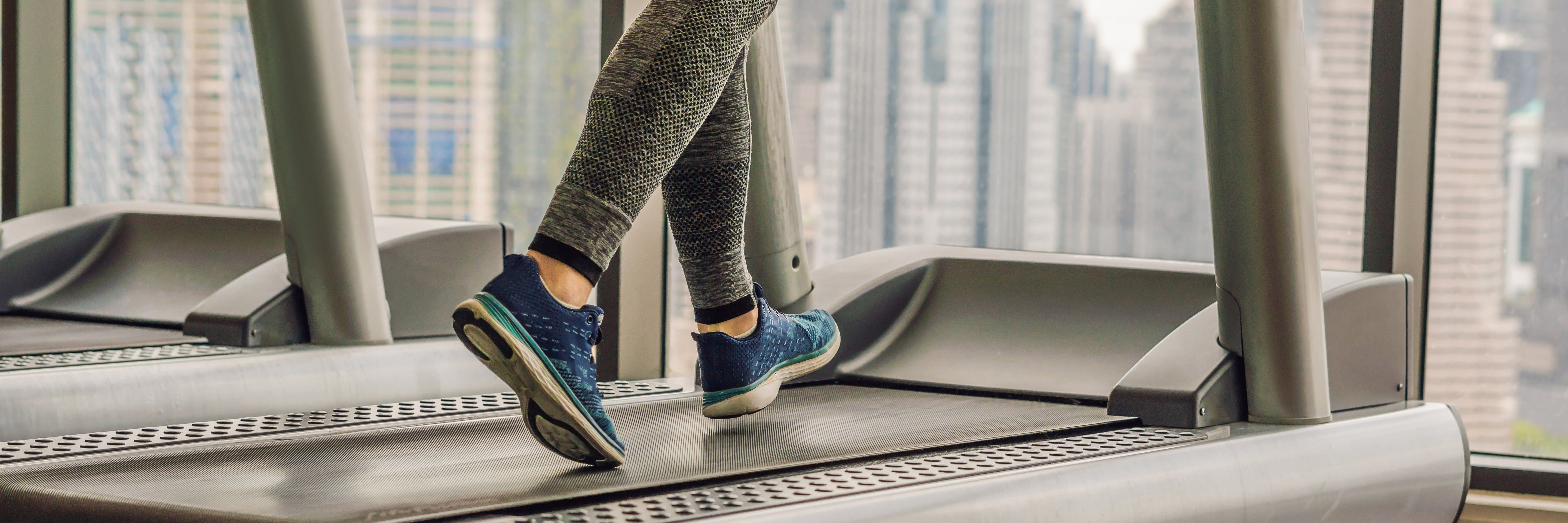 Person walking on a treadmill