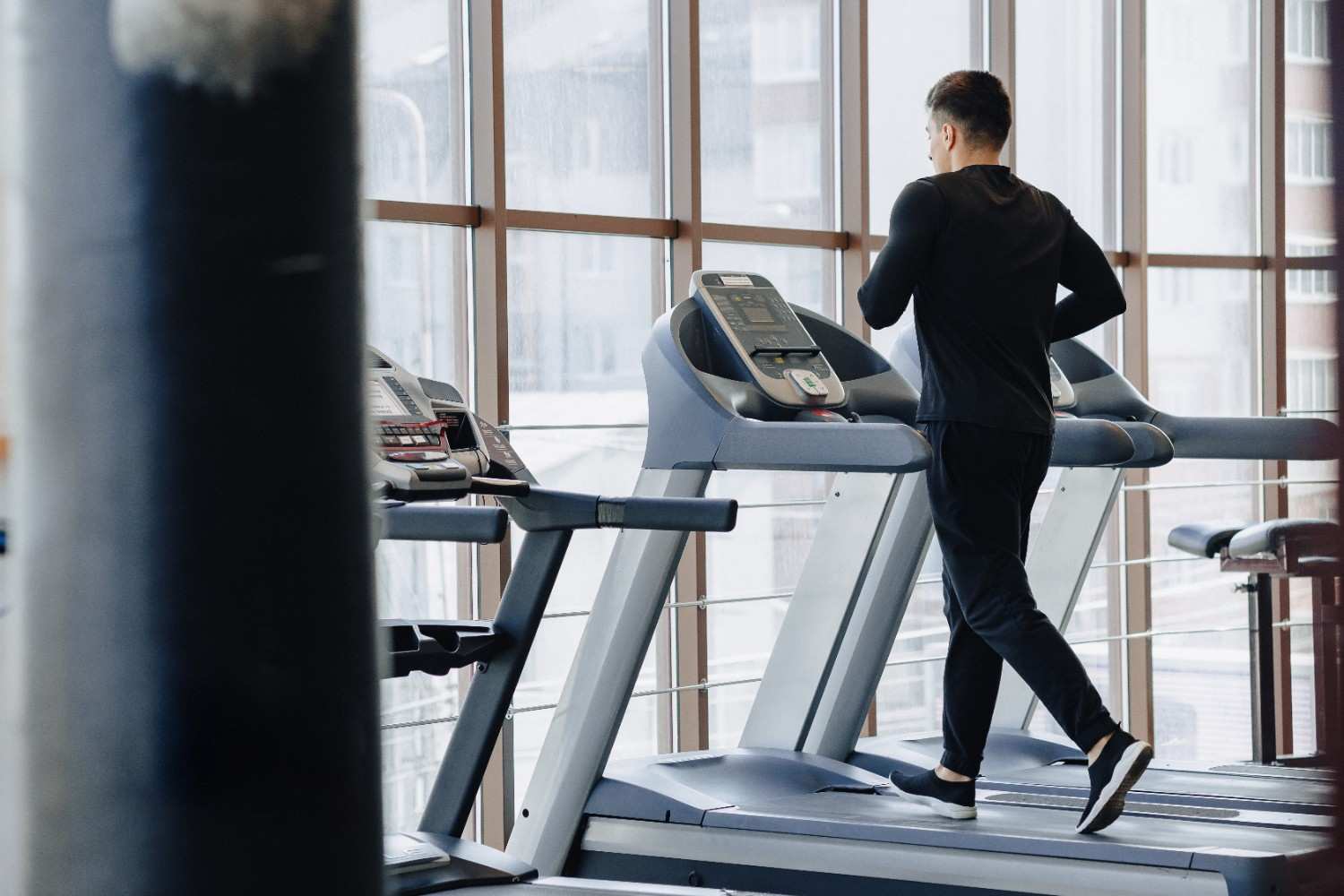Man on treadmill in gym