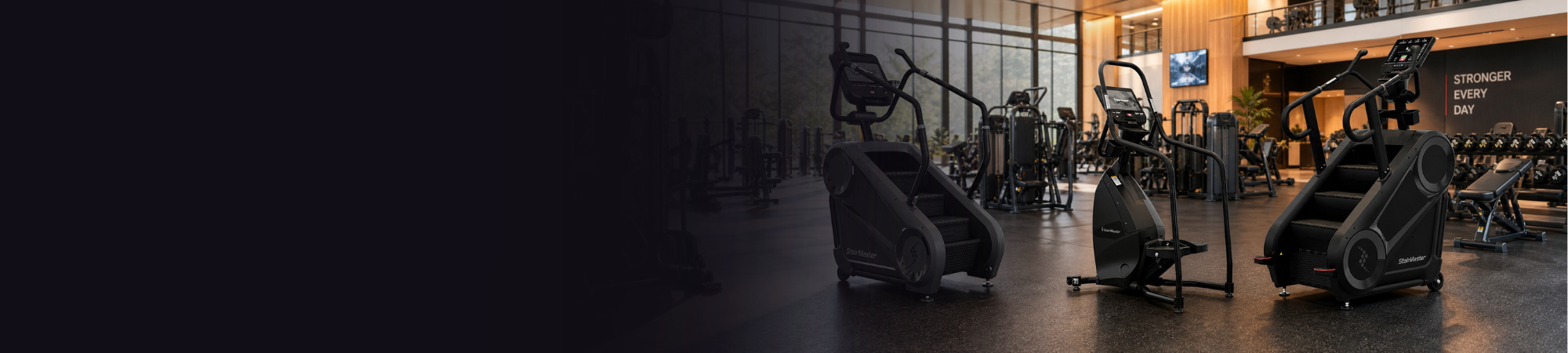 stairmasters in nice commercial gym