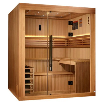 Golden Designs "Osla Edition" 6 Person Traditional Sauna - Canadian Red Cedar Interior and Pacific Premium Clear Cedar Exterior